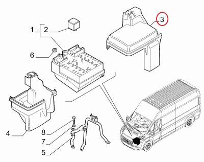 2006-2014 DUCATO BOXER JUMPER SİGORTA KUTUSU ÜST KAPAK 1340612080