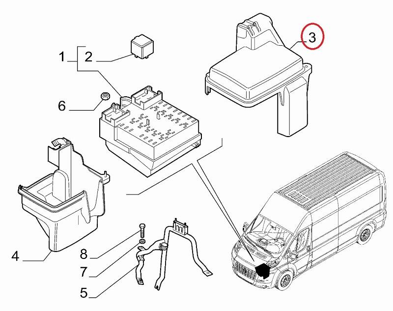 2006-2014 DUCATO BOXER JUMPER SİGORTA KUTUSU ÜST KAPAK 1340612080 - 1