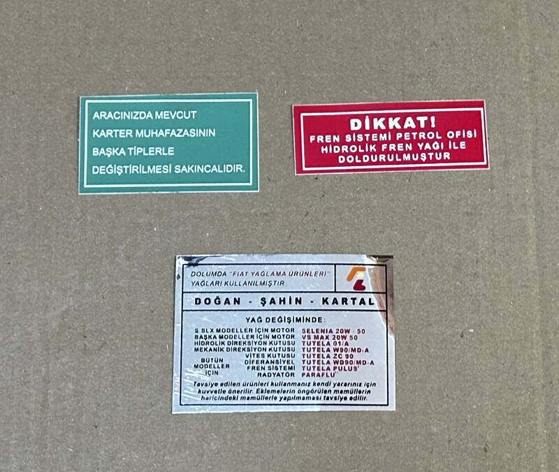 DOĞAN KARTAL ŞAHİN MOTOR ETİKET TAKIM - 1