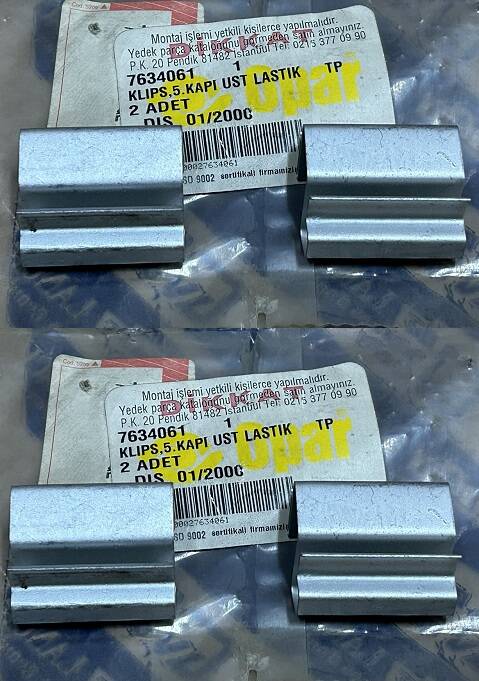 TİPO BAGAJ KAPAK ÜST FİTİL KLİPS TAKIM -4 ADET- 7634061 - 1