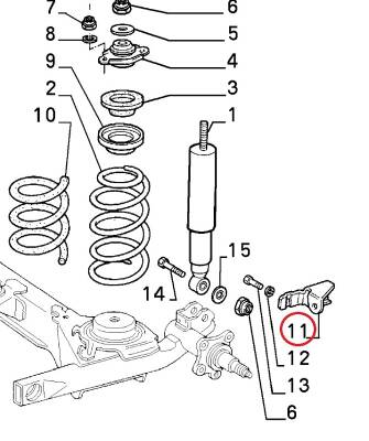 UNO ARKA AMORTİSÖR BAĞLANTI BRAKETİ SAĞ 5963175 - 3